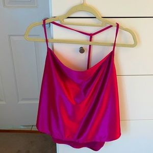 Silk cowl neck top